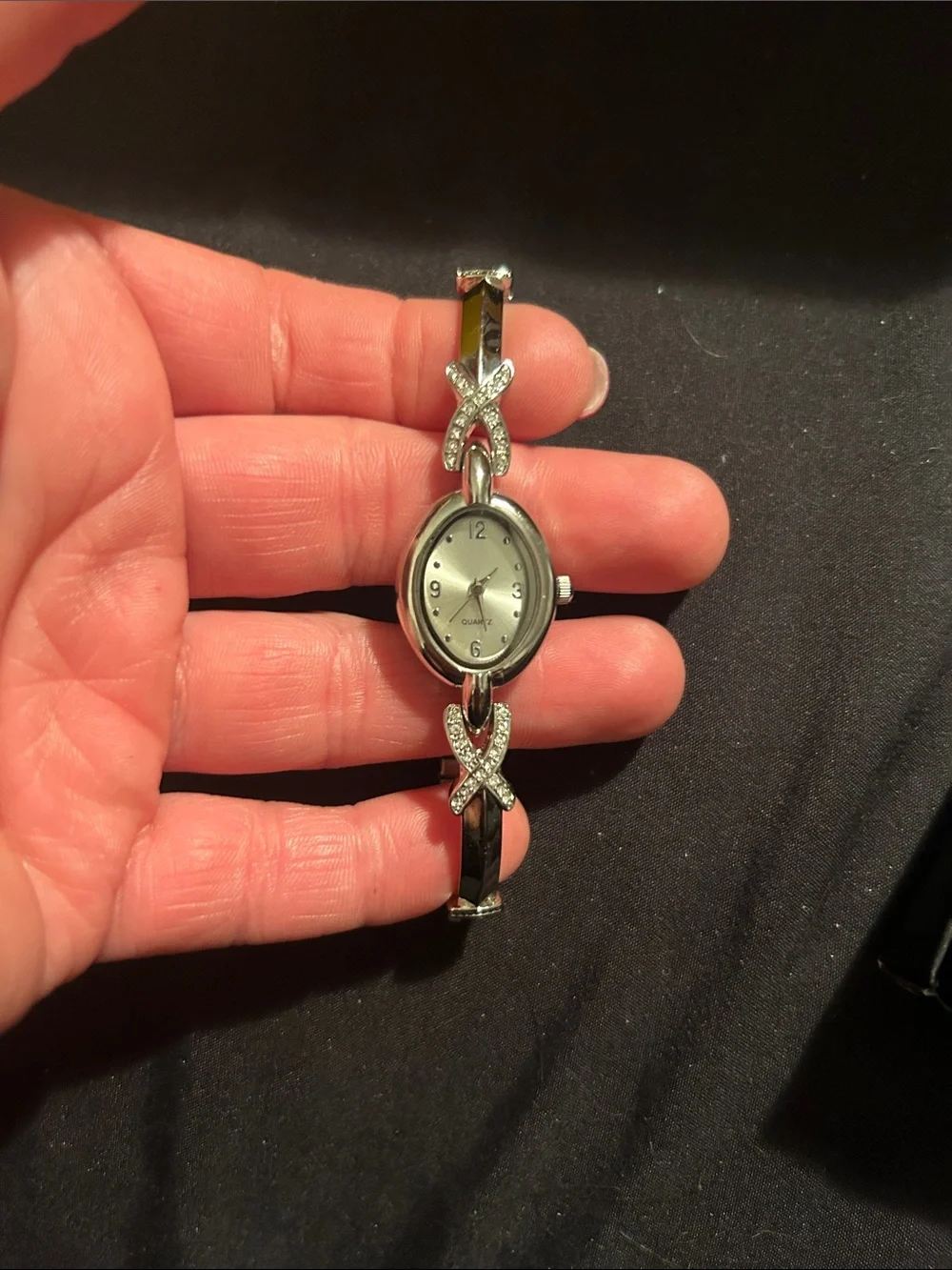 Avon Silver Crystal Accent Women's Bracelet Watch